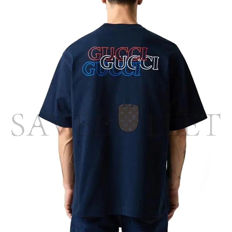 GUCCI LETTER PRINT CREW NECK T-SHIRT